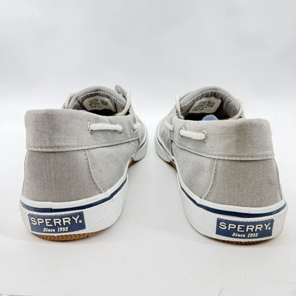 Sperry Bahama II Boat Shoes Mens 11.5 Gray Canvas Nautical Resort Preppy Beach